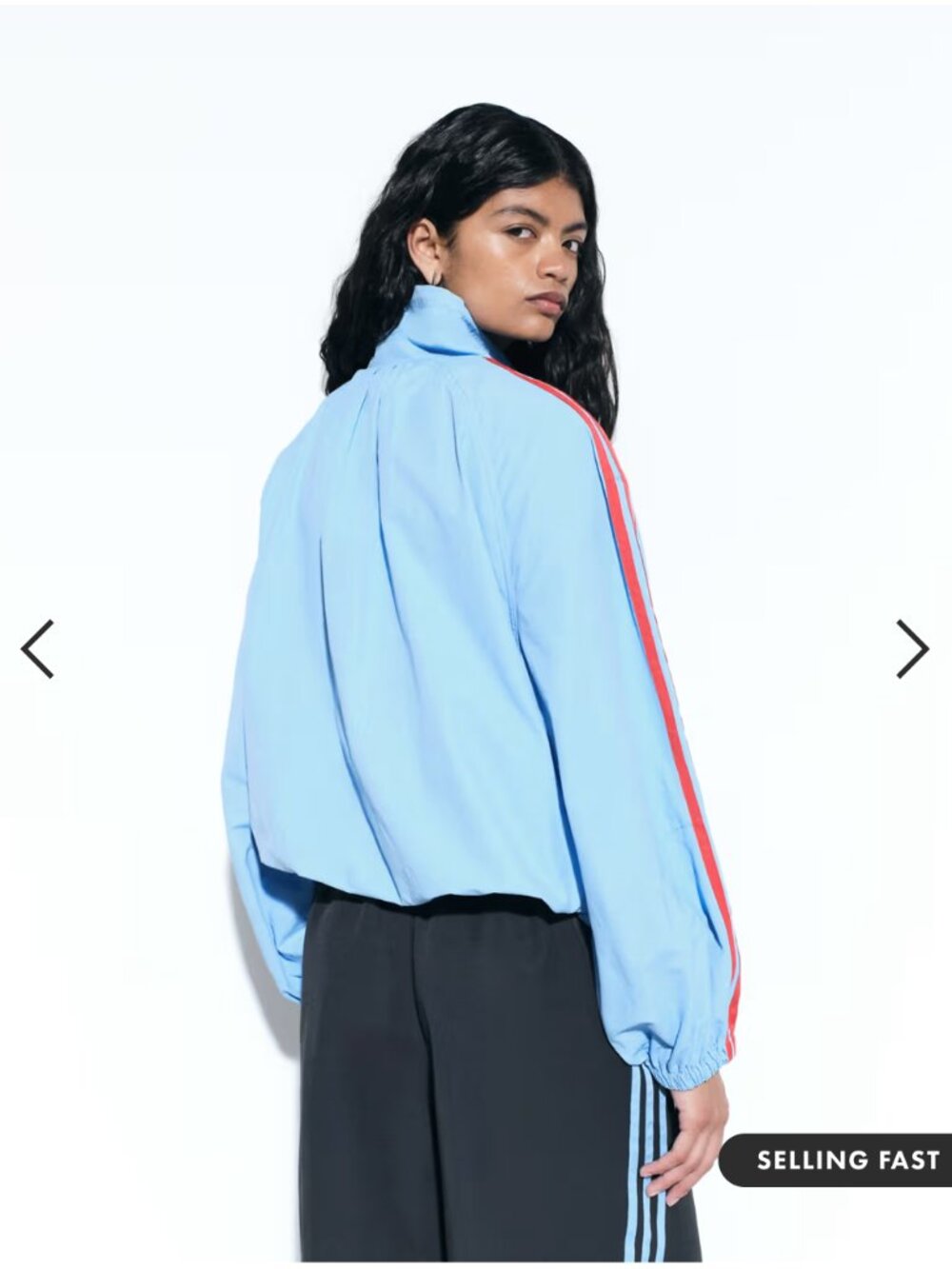 adidas Originals x ASOS women's over the head track jacket in blue, size small - Picture 3 of 7